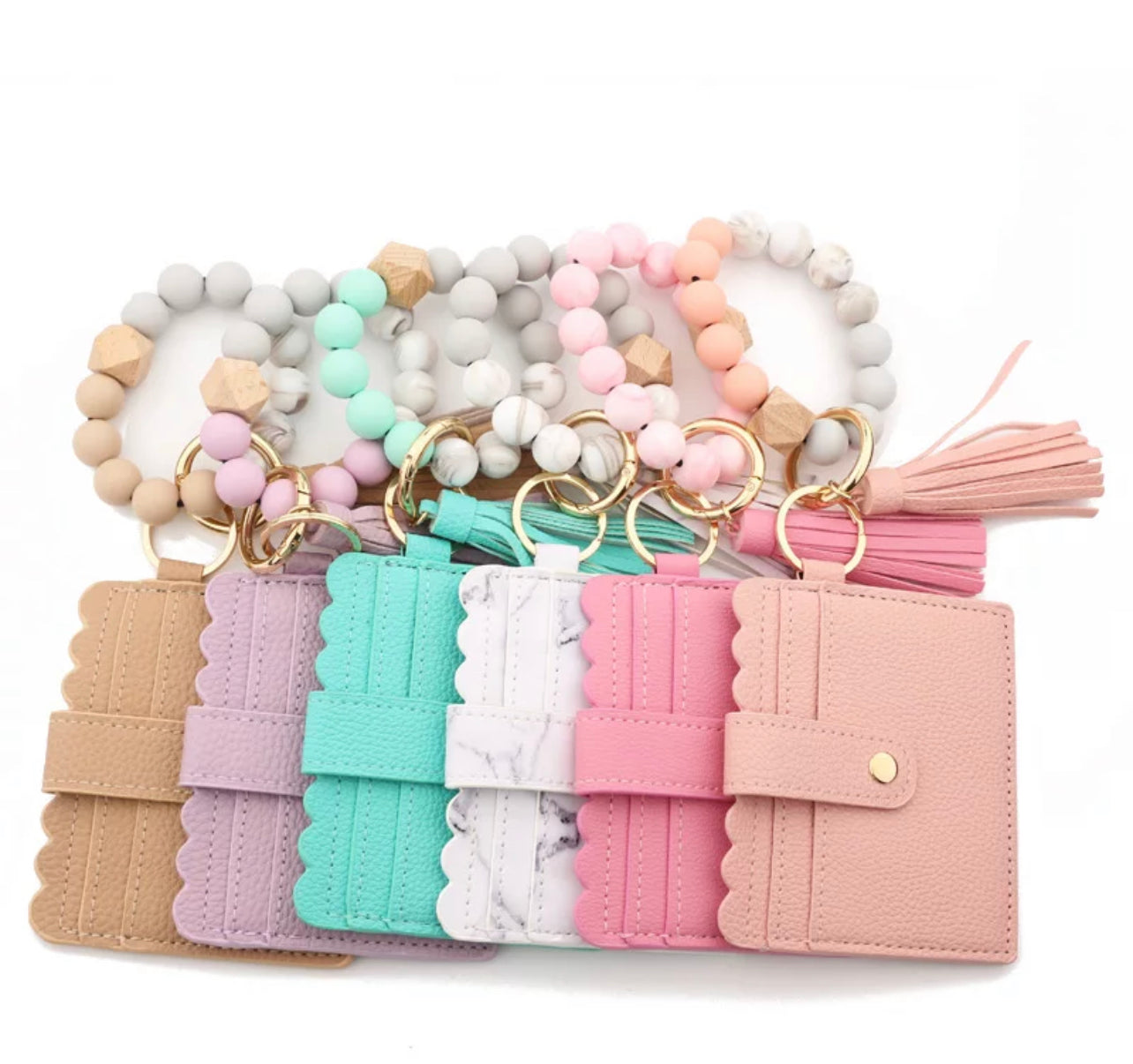 |Beaded Wallet Keychain|