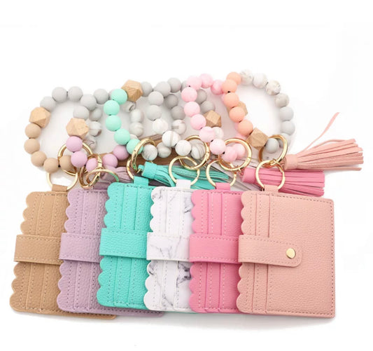 |Beaded Wallet Keychain|